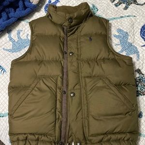 Never worn Polo olive green puffer vest